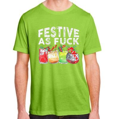 Festive As Fuck Funny Ugly Christmas Holiday Adult ChromaSoft Performance T-Shirt