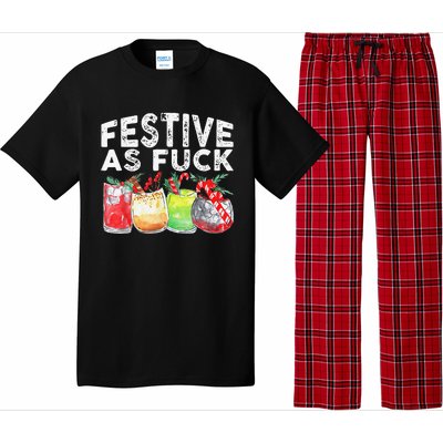 Festive As Fuck Funny Ugly Christmas Holiday Pajama Set