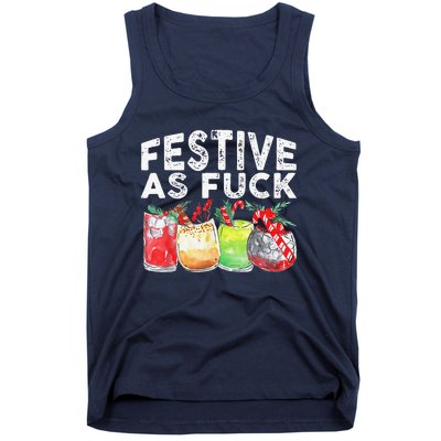 Festive As Fuck Funny Ugly Christmas Holiday Tank Top