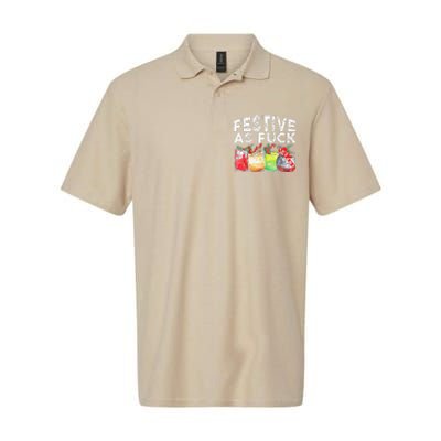 Festive As Fuck Funny Ugly Christmas Holiday Softstyle Adult Sport Polo