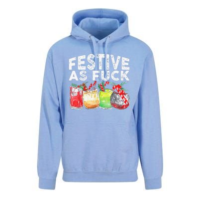 Festive As Fuck Funny Ugly Christmas Holiday Unisex Surf Hoodie