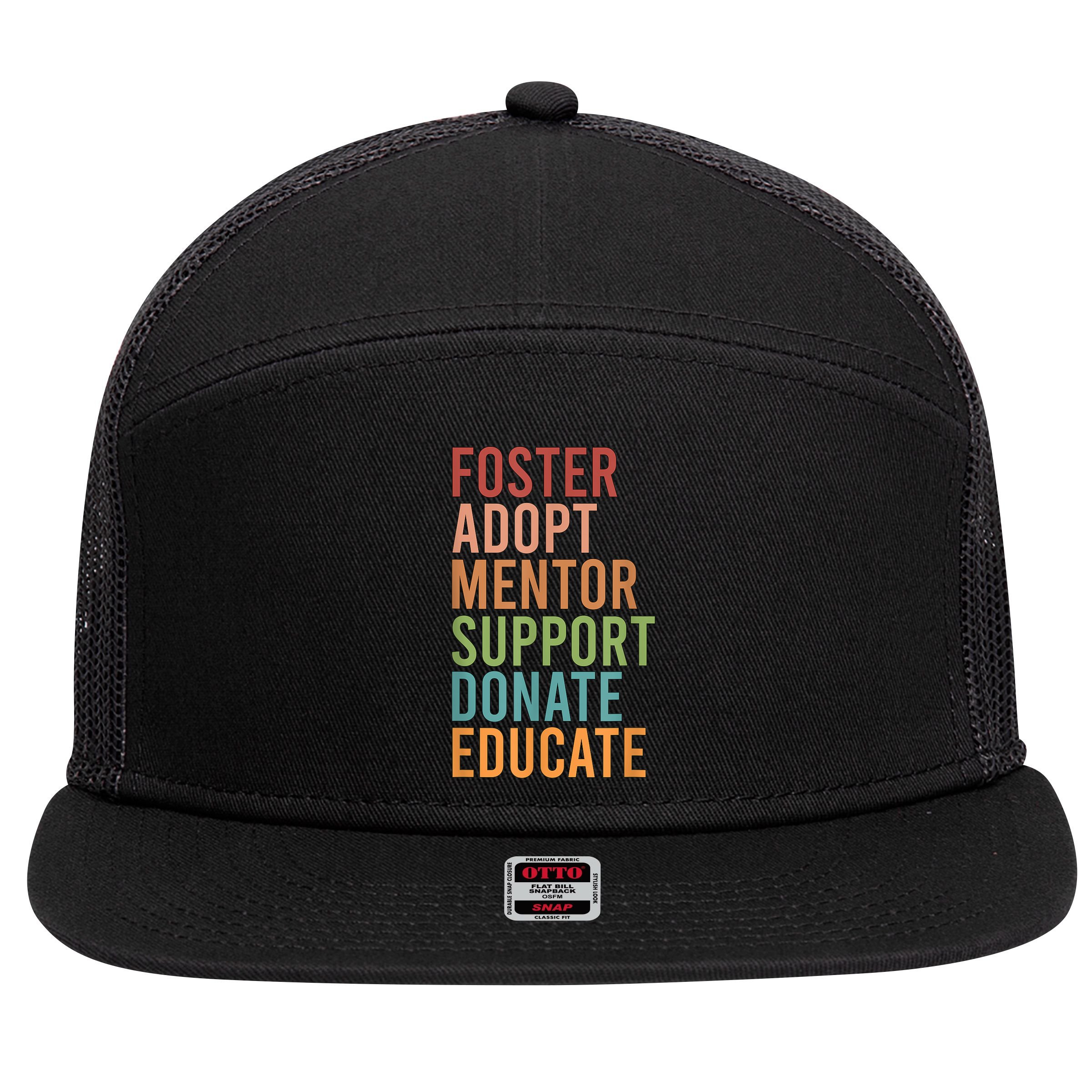Foster Adopt Foster Mom Foster Parent Foster Mother 7 Panel Mesh Trucker Snapback Hat