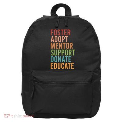 Foster Adopt Foster Mom Foster Parent Foster Mother 16 in Basic Backpack