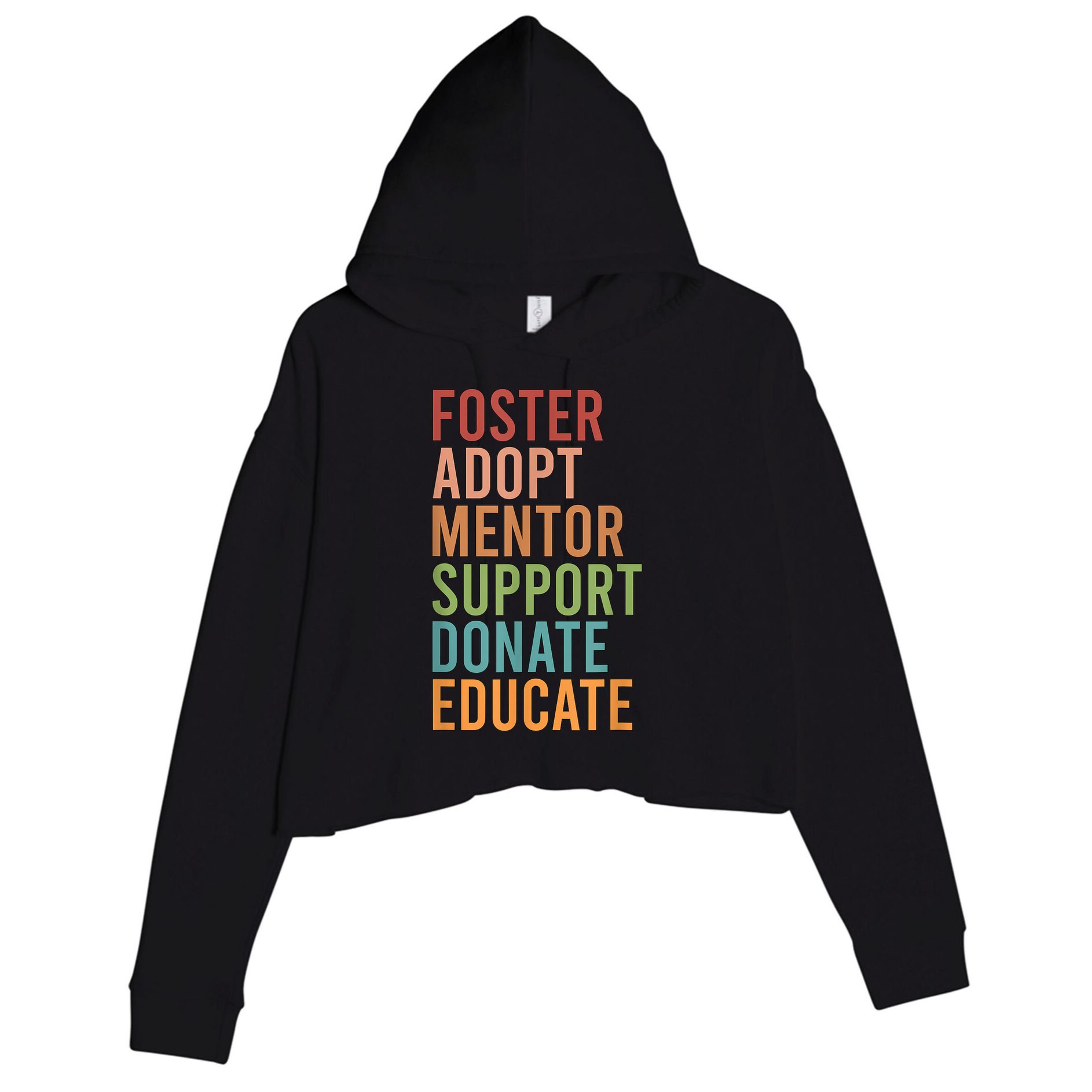 Foster Adopt Foster Mom Foster Parent Foster Mother Crop Fleece Hoodie