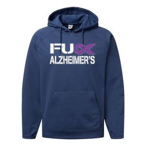 Fuck Alzheimer's Fuck Detia Alzheimer Support Awareness Gift Performance Fleece Hoodie