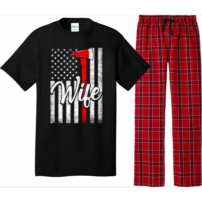 Funny American Flag Firefighter Wife Husband Fire Couple Gift Pajama Set