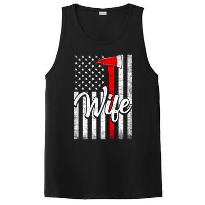 Funny American Flag Firefighter Wife Husband Fire Couple Gift PosiCharge Competitor Tank