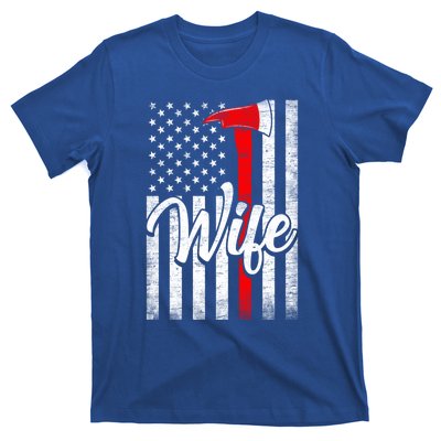 Funny American Flag Firefighter Wife Husband Fire Couple Gift T-Shirt