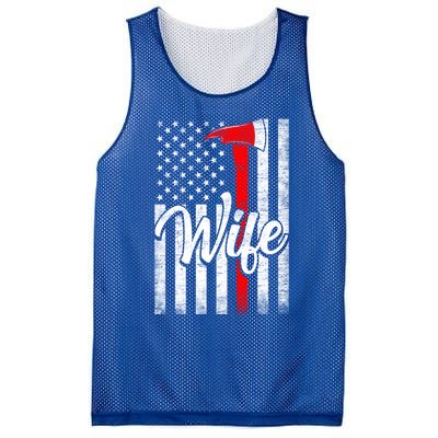 Funny American Flag Firefighter Wife Husband Fire Couple Gift Mesh Reversible Basketball Jersey Tank