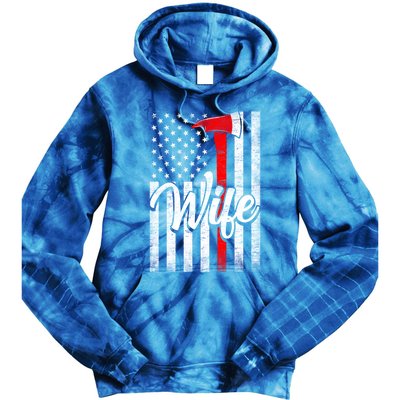 Funny American Flag Firefighter Wife Husband Fire Couple Gift Tie Dye Hoodie