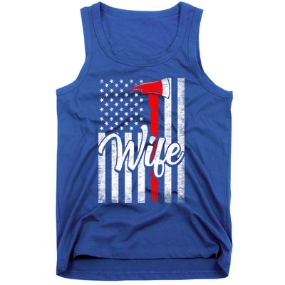 Funny American Flag Firefighter Wife Husband Fire Couple Gift Tank Top