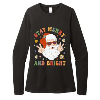 Festive and Fun Christmas Hippie Santa Claus Design Womens CVC Long Sleeve Shirt