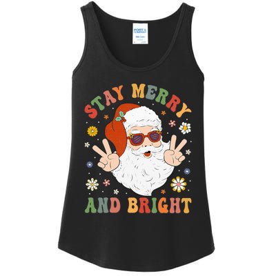 Festive and Fun Christmas Hippie Santa Claus Design Ladies Essential Tank