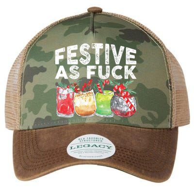 Festive As Fuck Funny Ugly Christmas Holiday Essential Legacy Tie Dye Trucker Hat