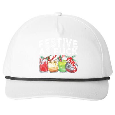 Festive As Fuck Funny Ugly Christmas Holiday Essential Snapback Five-Panel Rope Hat