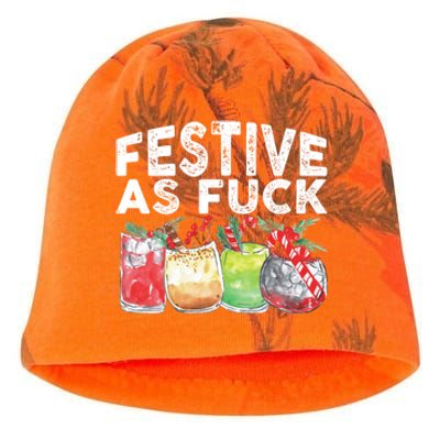 Festive As Fuck Funny Ugly Christmas Holiday Essential Kati - Camo Knit Beanie