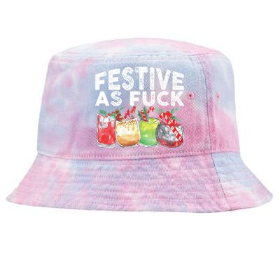 Festive As Fuck Funny Ugly Christmas Holiday Essential Tie-Dyed Bucket Hat