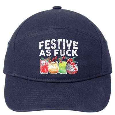 Festive As Fuck Funny Ugly Christmas Holiday Essential 7-Panel Snapback Hat