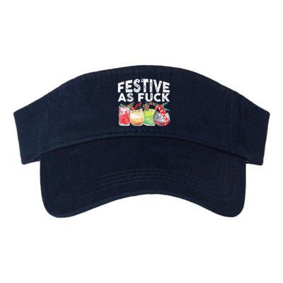 Festive As Fuck Funny Ugly Christmas Holiday Essential Valucap Bio-Washed Visor