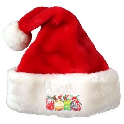 Festive As Fuck Funny Ugly Christmas Holiday Essential Premium Christmas Santa Hat