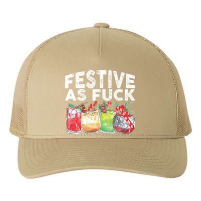 Festive As Fuck Funny Ugly Christmas Holiday Essential Yupoong Adult 5-Panel Trucker Hat