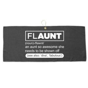 Funny Aunt Funny Gift Flaunt Definition Auntie Gift Large Microfiber Waffle Golf Towel