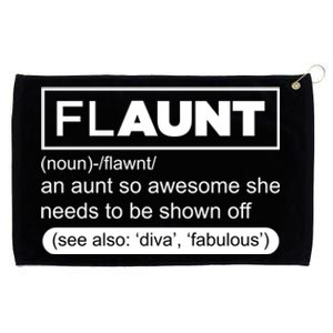 Funny Aunt Funny Gift Flaunt Definition Auntie Gift Grommeted Golf Towel