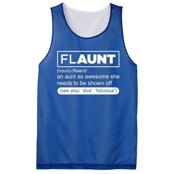 Funny Aunt Funny Gift Flaunt Definition Auntie Gift Mesh Reversible Basketball Jersey Tank