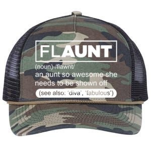 Funny Aunt Funny Gift Flaunt Definition Auntie Gift Retro Rope Trucker Hat Cap