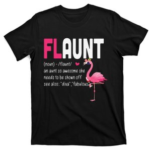 Funny Awesome Flamingo Aunt Flaunt Definition T-Shirt