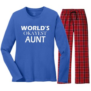 Funny Aunt Funny Gift From Niece Aunt Appreciation Gift Women's Long Sleeve Flannel Pajama Set 