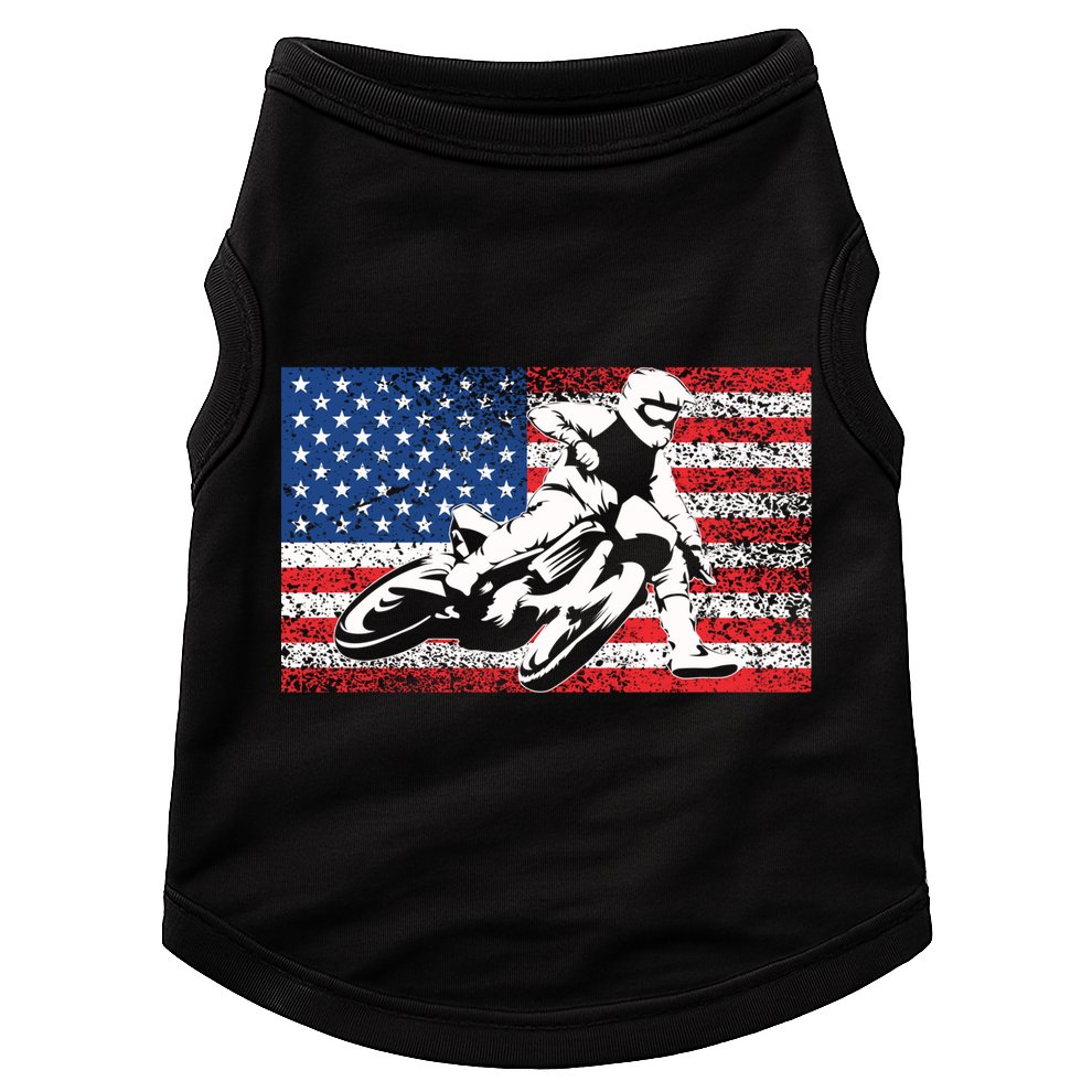 Funny American Flat Track Motorcycle Gift Cool Bike Rider Gift Doggie Tank