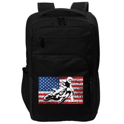 Funny American Flat Track Motorcycle Gift Cool Bike Rider Gift Impact Tech Backpack