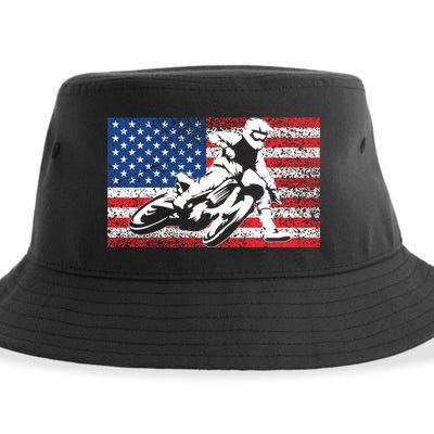 Funny American Flat Track Motorcycle Gift Cool Bike Rider Gift Sustainable Bucket Hat