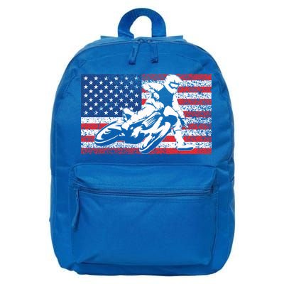 Funny American Flat Track Motorcycle Gift Cool Bike Rider Gift 16 in Basic Backpack