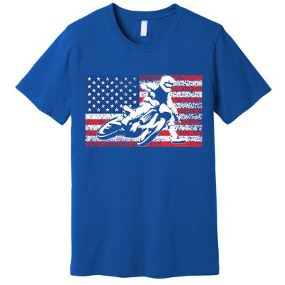 Funny American Flat Track Motorcycle Gift Cool Bike Rider Gift Premium T-Shirt