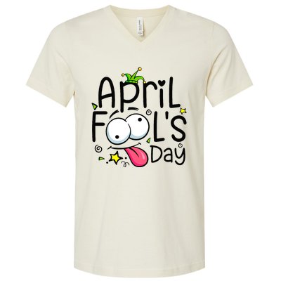 Funny April Fools Day 1st April Jokes Happy April Fools Day V-Neck T-Shirt