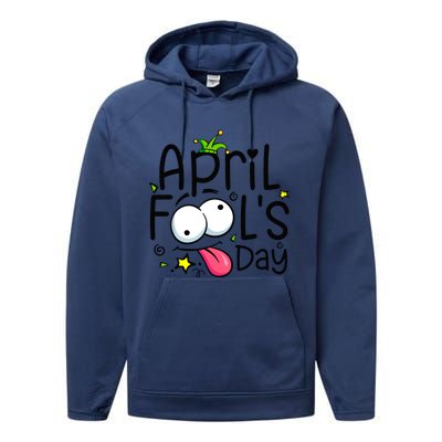 Funny April Fools Day 1st April Jokes Happy April Fools Day Performance Fleece Hoodie