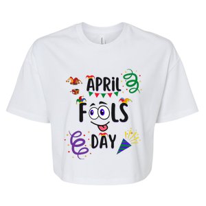 Funny April Fools Day April 1st Prank And Funny Bella+Canvas Jersey Crop Tee