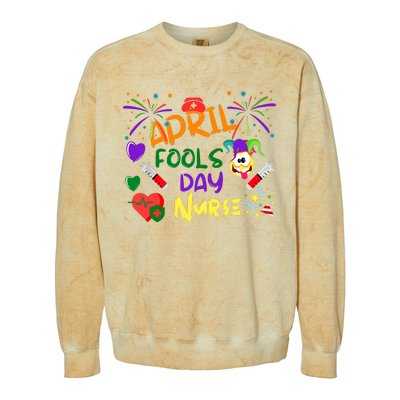 Funny April Fools Day For Nurse Colorblast Crewneck Sweatshirt