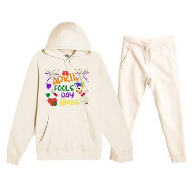 Funny April Fools Day For Nurse Premium Hooded Sweatsuit Set