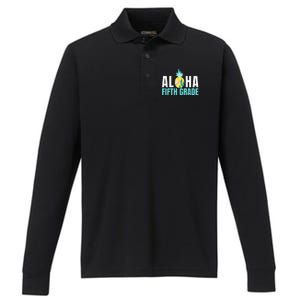 Funny Aloha Fifth Grade Back To School Teachers Gift Performance Long Sleeve Polo