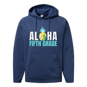 Funny Aloha Fifth Grade Back To School Teachers Gift Performance Fleece Hoodie