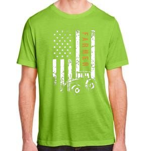 Farmer American Flag Design Farm Farming Adult ChromaSoft Performance T-Shirt