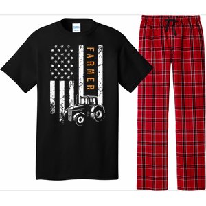 Farmer American Flag Design Farm Farming Pajama Set