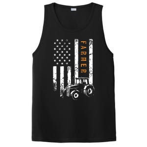 Farmer American Flag Design Farm Farming PosiCharge Competitor Tank