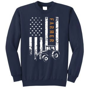 Farmer American Flag Design Farm Farming Sweatshirt