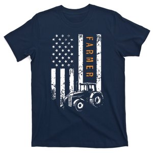 Farmer American Flag Design Farm Farming T-Shirt