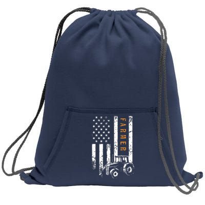 Farmer American Flag Design Farm Farming Sweatshirt Cinch Pack Bag