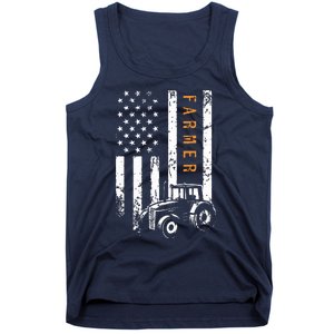 Farmer American Flag Design Farm Farming Tank Top